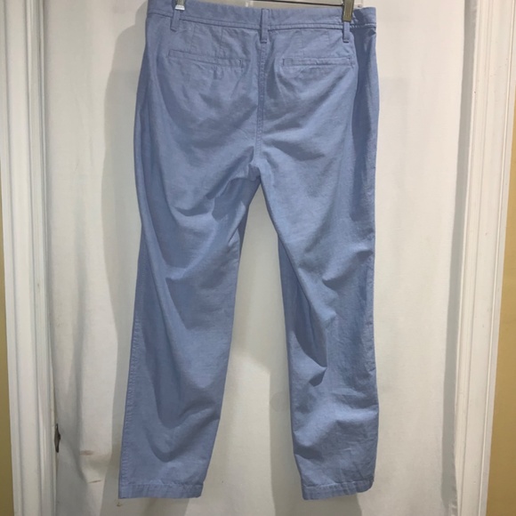 Talbots Relaxed chino pants Sz 6P chambray cotton pockets zip / button - Picture 6 of 9